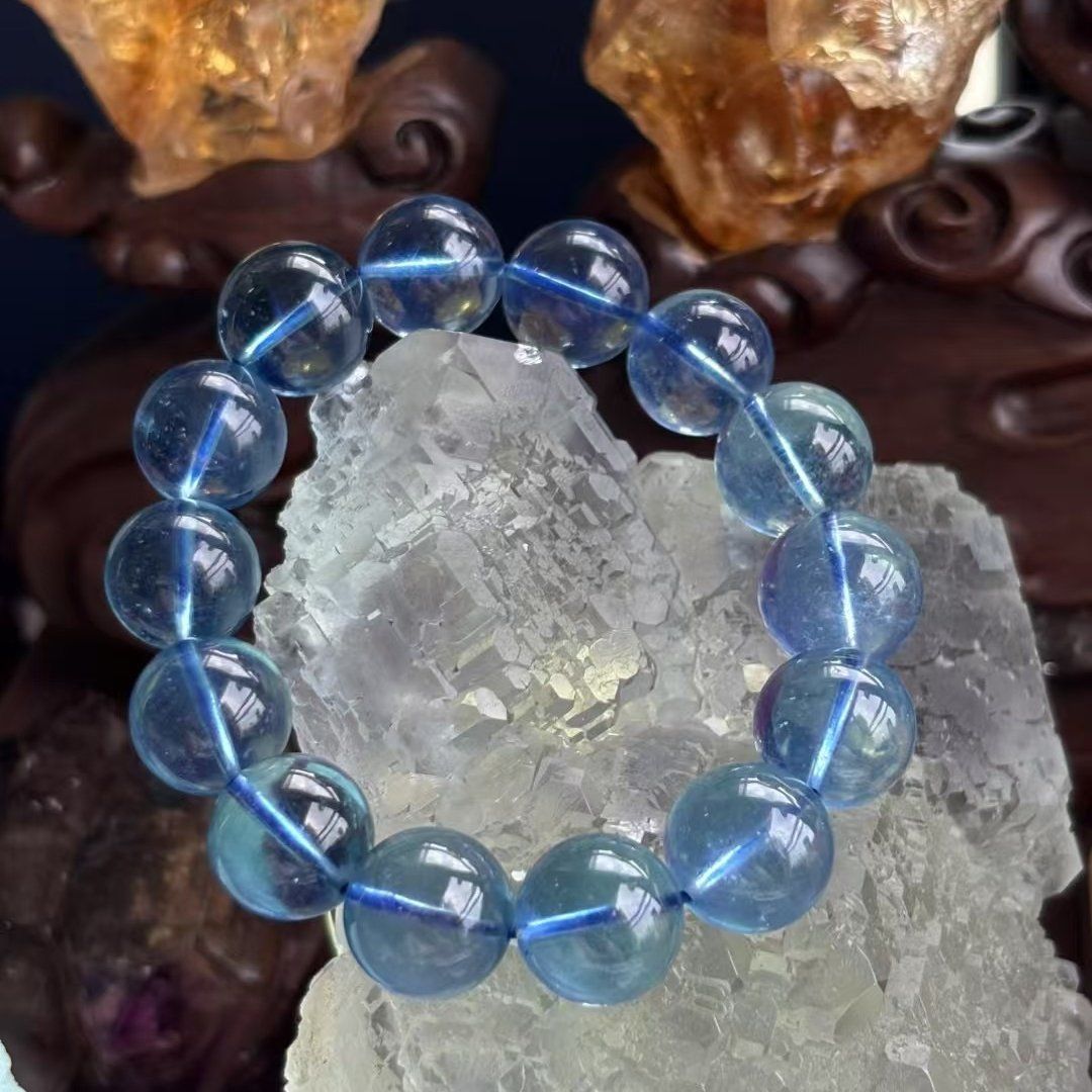 Women Energy White Black Crystal Smooth Round Beads Strand Yoga Wristband 8/9/10mm Natural Herkimer Diamond Bracelet Gemstone Bracelet