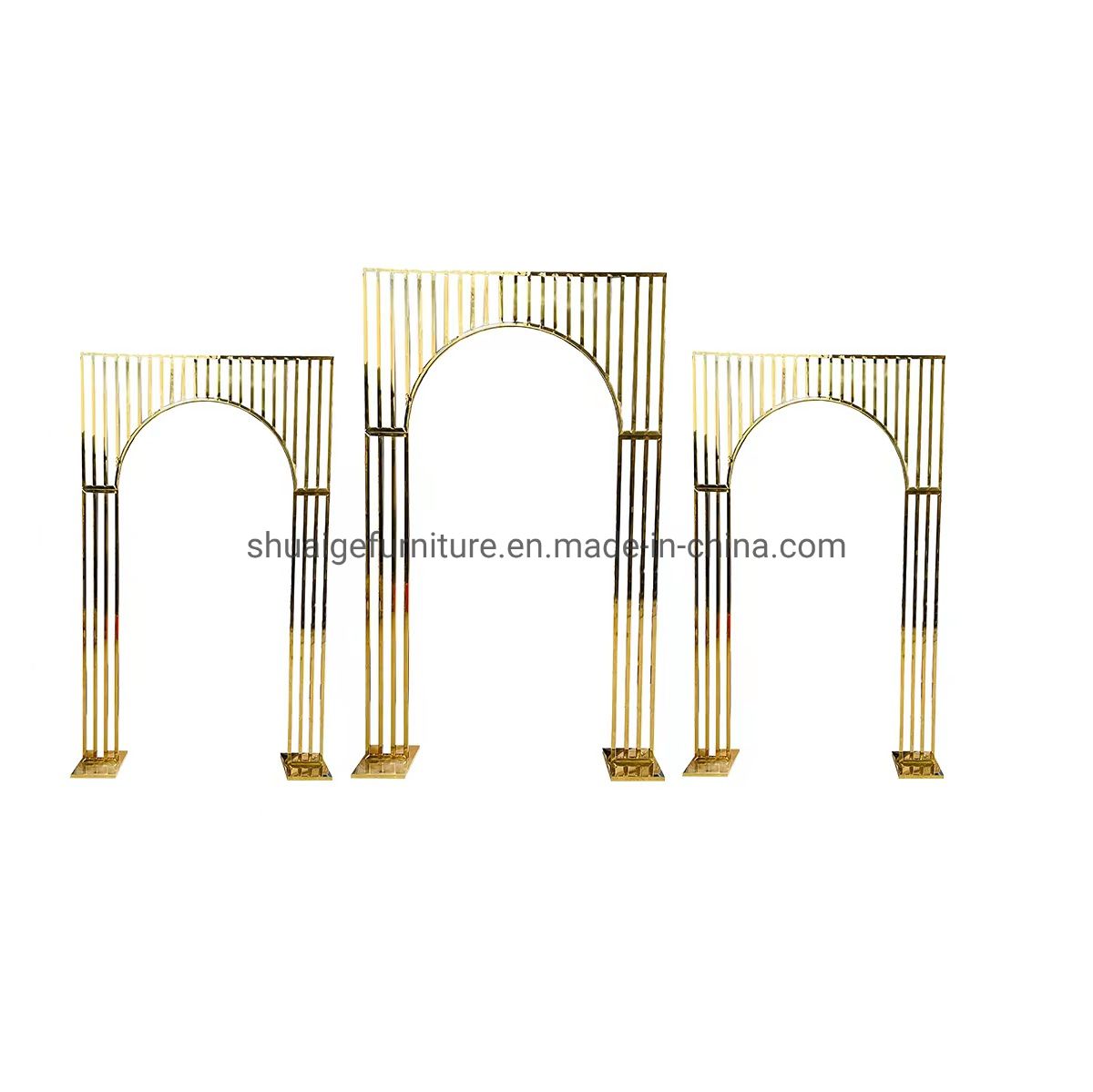 Luxury Wedding Furniture Factory Square Gold Stainless Steel Backdrop
