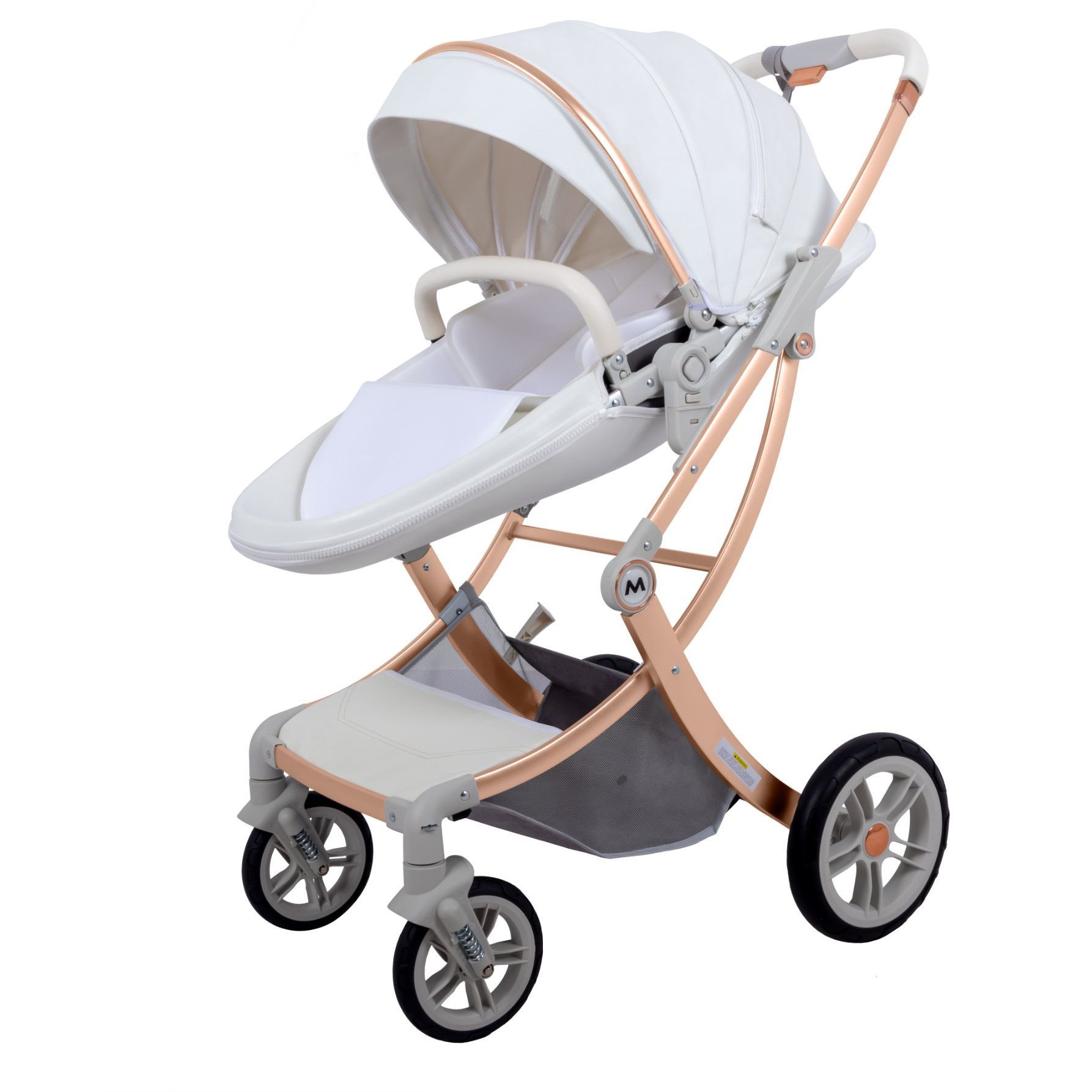 Egg Shape 2 in 1 Leather Luxury Baby Stroller Boss Mom