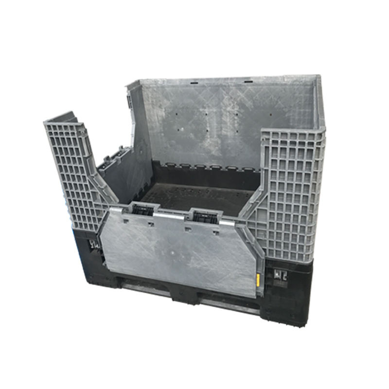 Hot Sale Foldable Large Pallet Boxes Industry HDPE Large Solid Collapsible Rigid Foldable Stackable Storage Pallet Bin for Textile