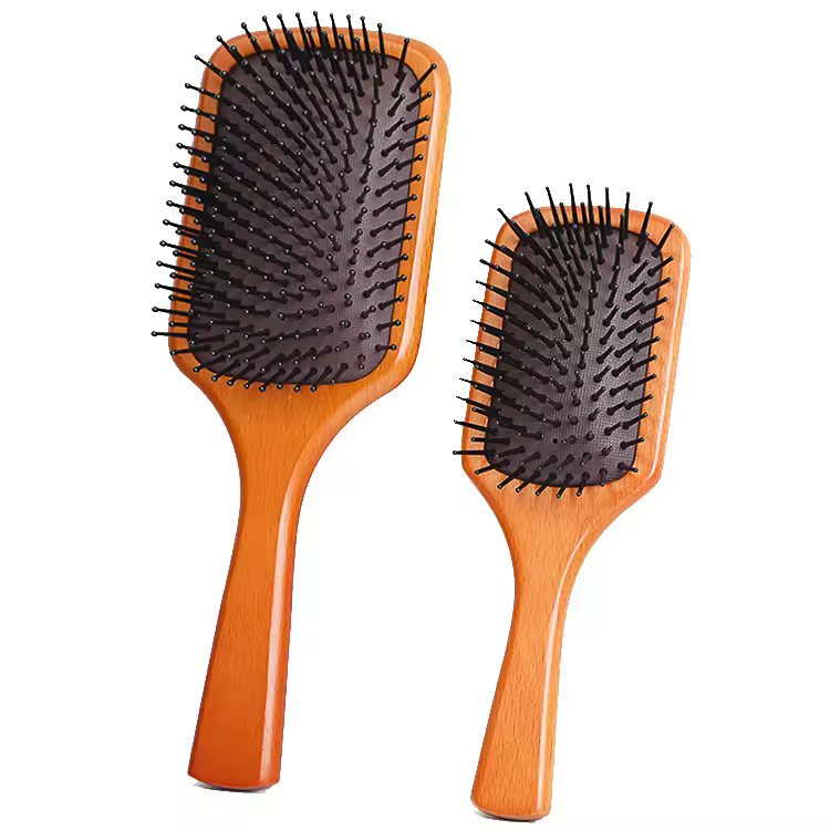 1pc Wood Comb Professional Healthy Paddle Cushion Hair Loss Hairbrush Comb Scalp Hair Care Healthy Hair Brush