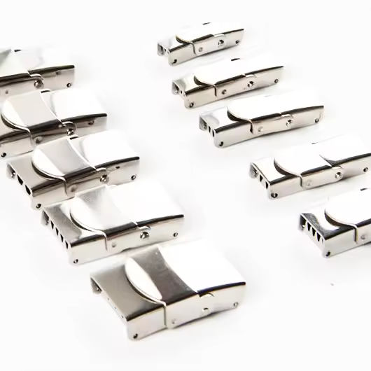 Bmz 316l Stainless Steel Multi Size Leather Secure Clasp Good Price Best Sell Simply Stainless Flat Clasp