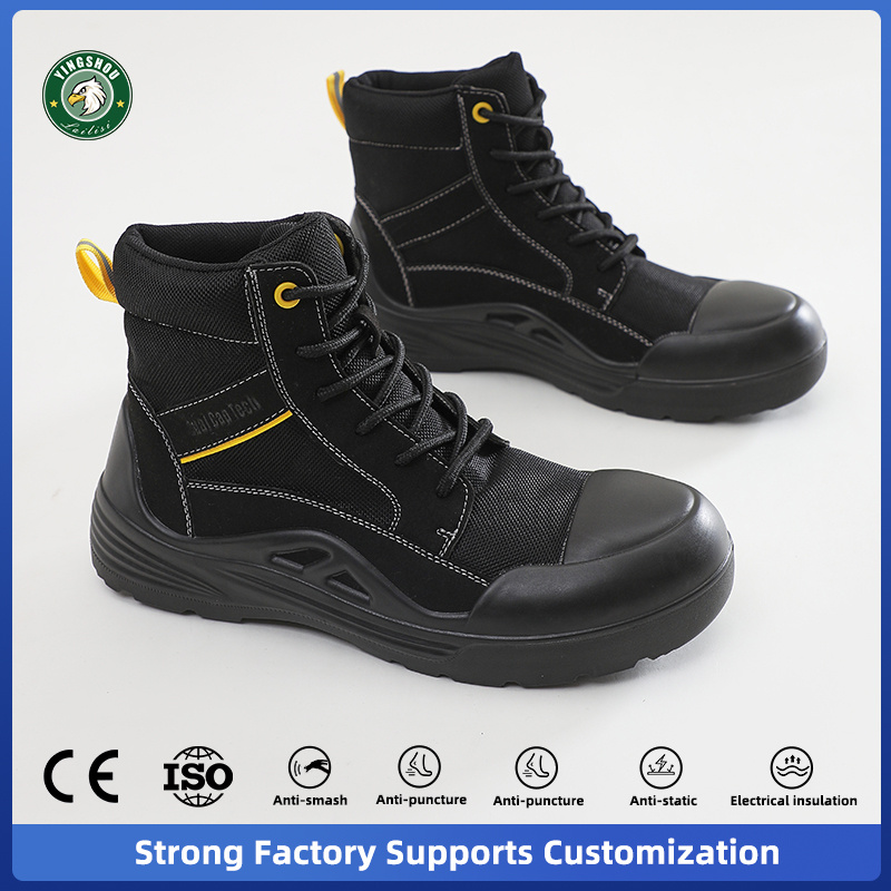 Good Quality Steel Toe Safety Boots Men Leather Safety Shoes Construction Slip Resistant Work Boot