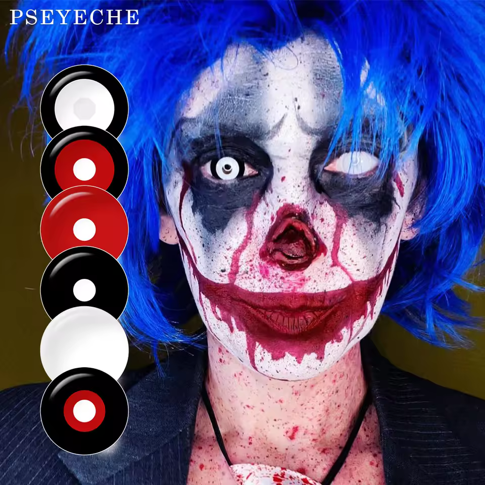 Hot Peyeche Sclera Black Lens Crazy Contact Lens Halloween Cosplay Black Out White Color Emballage Lentille Lentes De Contato