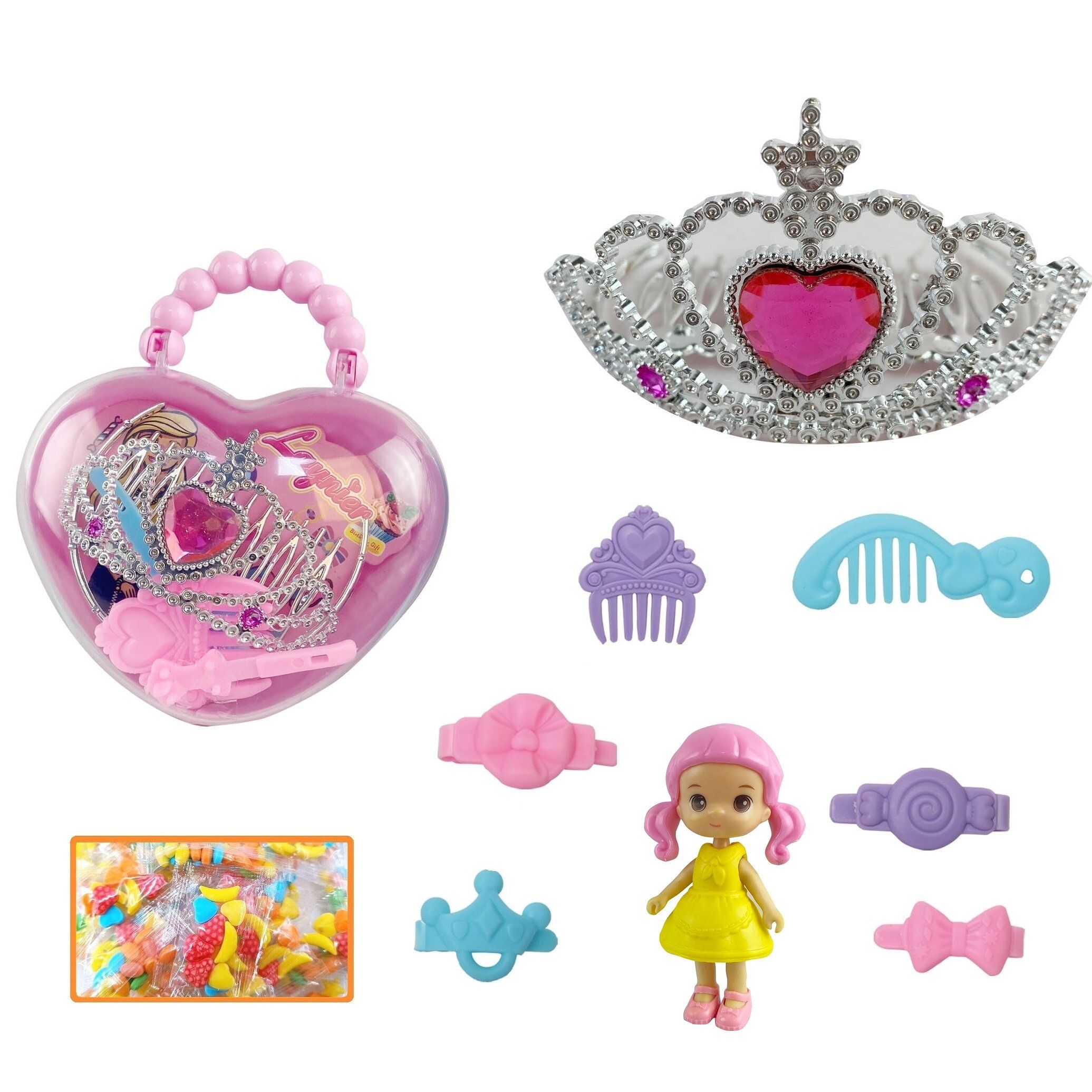 Girl Gift Candy Toys Fashion Beauty Jewelry Toy Sweet Mini Doll Dress up with Jellybean Candies