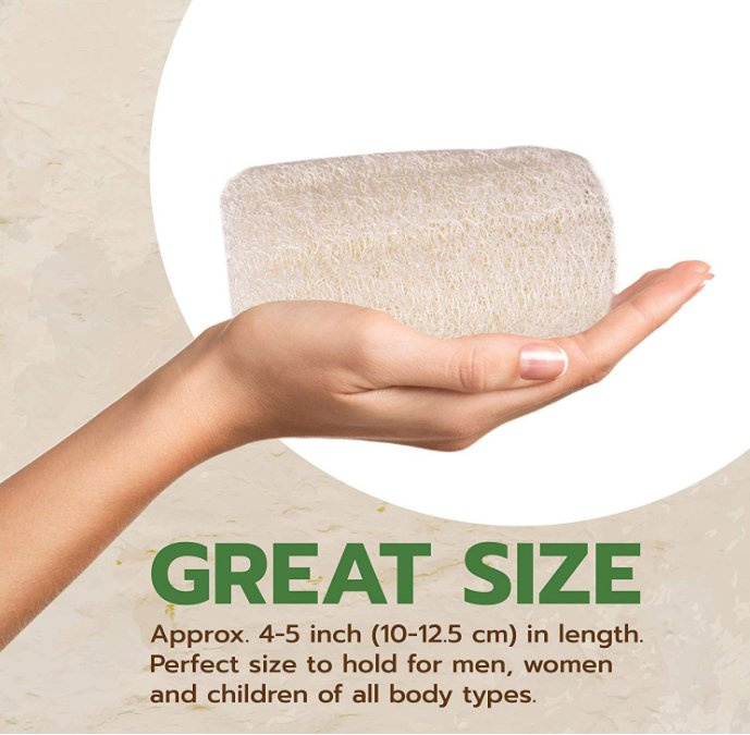 100% Natural Loofah Exfoliating Sponge Pads Bath Shower Luffa for Women & Men Remove Dead Skin Biodegradable