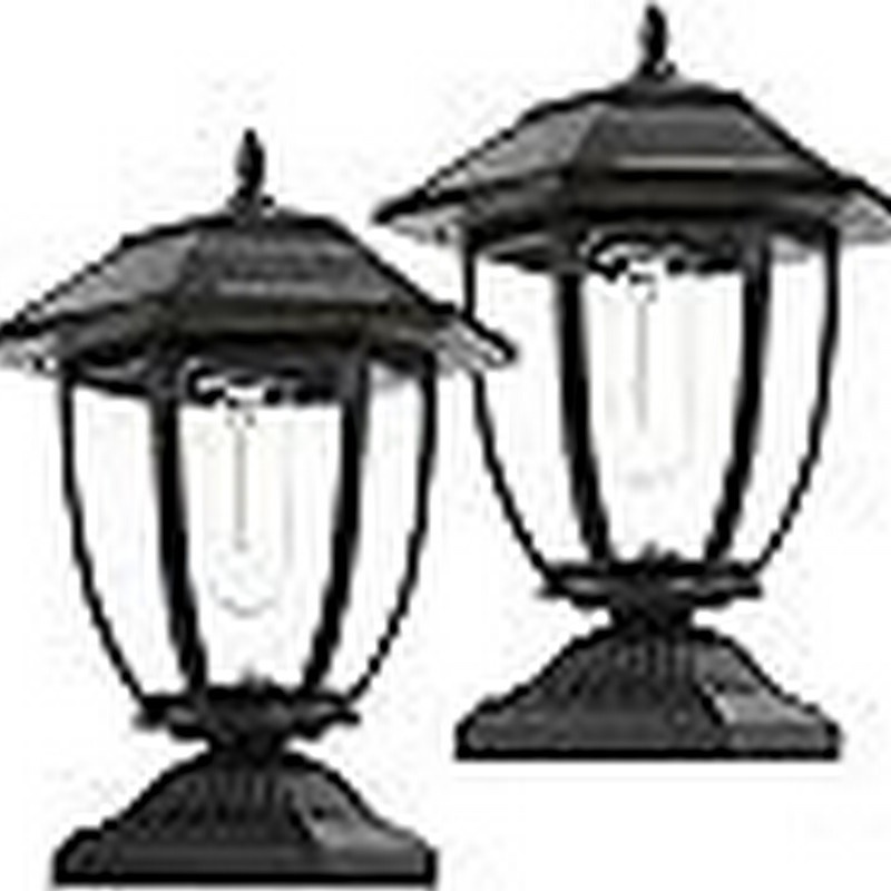 Solar Post Lights, 30 Lm Solar Powered Lamps Fence Post Cap Lights with Spare Bulb, Solar Lamp Post for Patio Garden Deck Decorative, Fence Post Solar