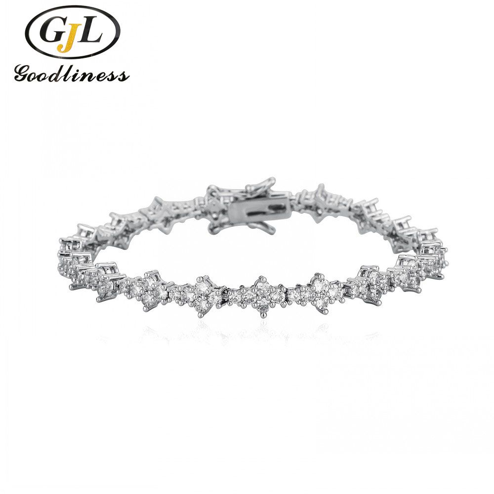 Wholesale Factory Price Hip Hop Jewelry Brass Tennis Chain Necklace for Men