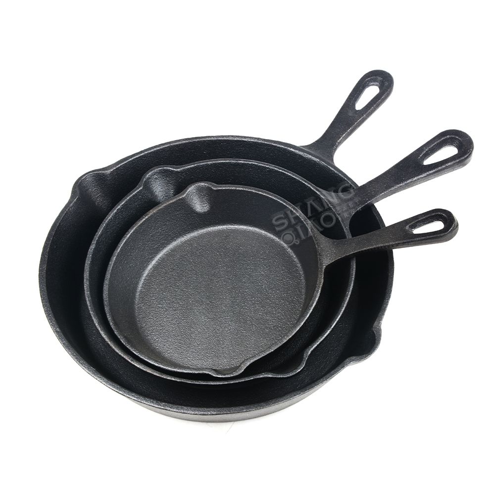 3 Pieces Cast Iron Frying Pans Pre Seasoned Cast Iron Pan Cookware Cast Iron Skillet Set