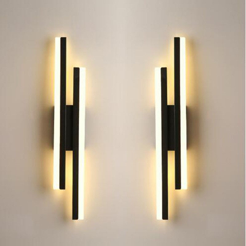 Modern Wall Sconce Black Dimmable LED Bathroom Light Indoor Wall Lighting Fixture