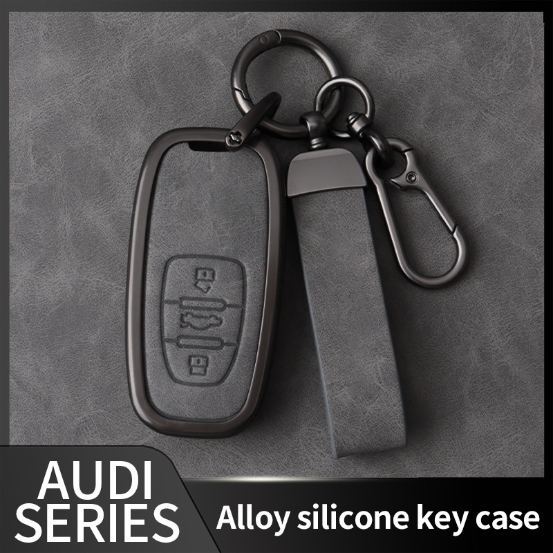 Wholesale Leather Metal Car Cover Metal Key Cover Zinc Alloy Grey Design