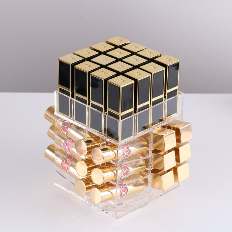 Four Side Rotating Display Countertop Acrylic Make up Cosmetic Display/Lipstick Display Stand