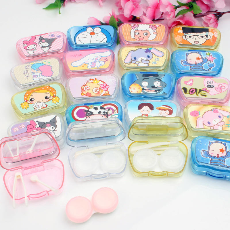 Wholesale Cheap Price Colorful Clear Contact Lens Case Cute Panda