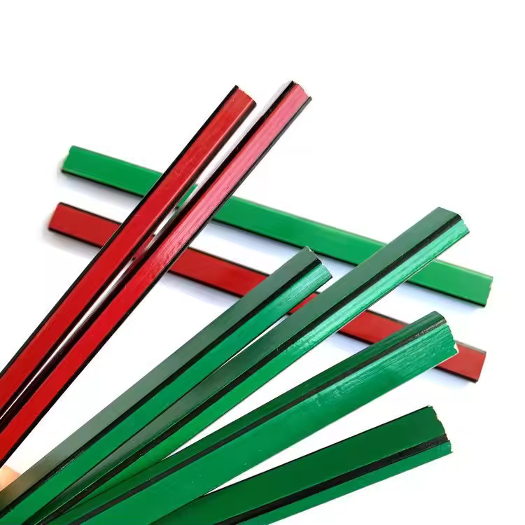 Wholesale Directly Supply Small Octagonal Basswood Black Green Red Black Strip Woodworking Can Print Logo Deep Hole Pencil