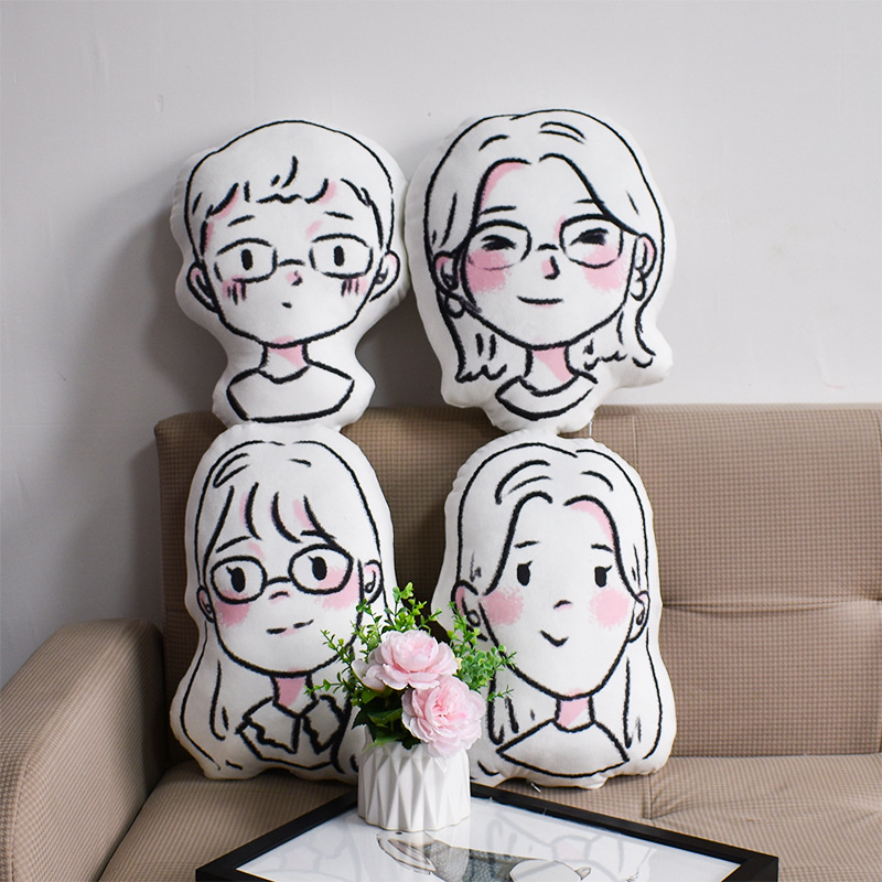 Customize Plush Stuffed Human Shaped Throw Pillow Die Cut Character Pillows Cushion