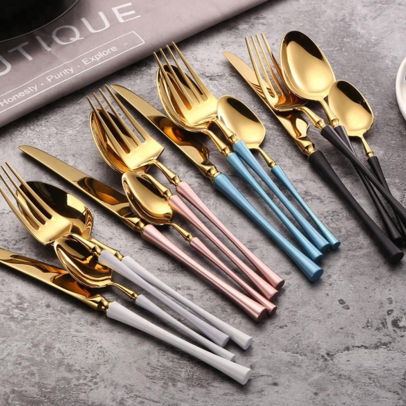 Stainless Steel 304 latest Design Gold Cutlery Set