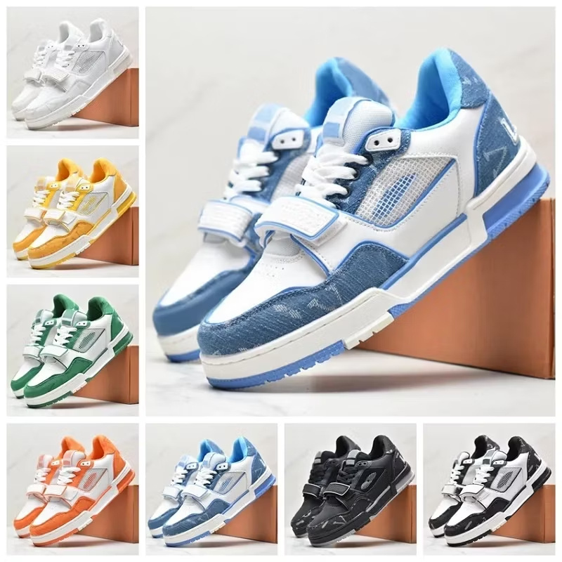 Designer Flat Sneaker Trainer Casual Shoes Denim Canvas Leather Letter Overlays Sneakers - Shoes and Basketball Shoes Price