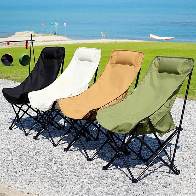 High Back Portable Lightweight Folding Moon Camping Chair