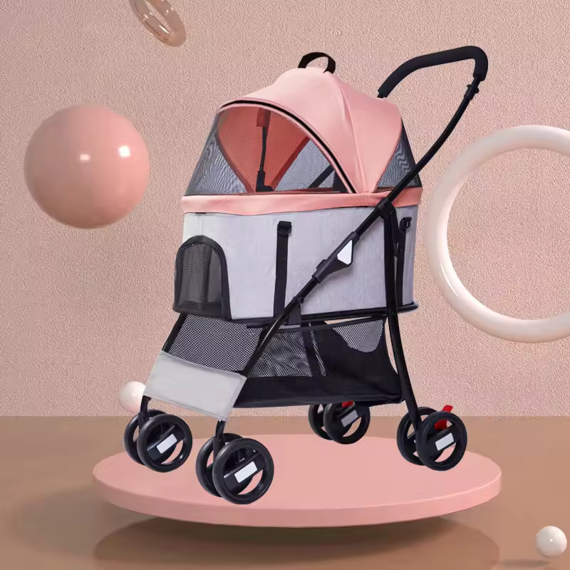Best Pet Jogger Stroller Large Pet Travel Pet Stroller With Storage Trolley Travel Carrier Cart