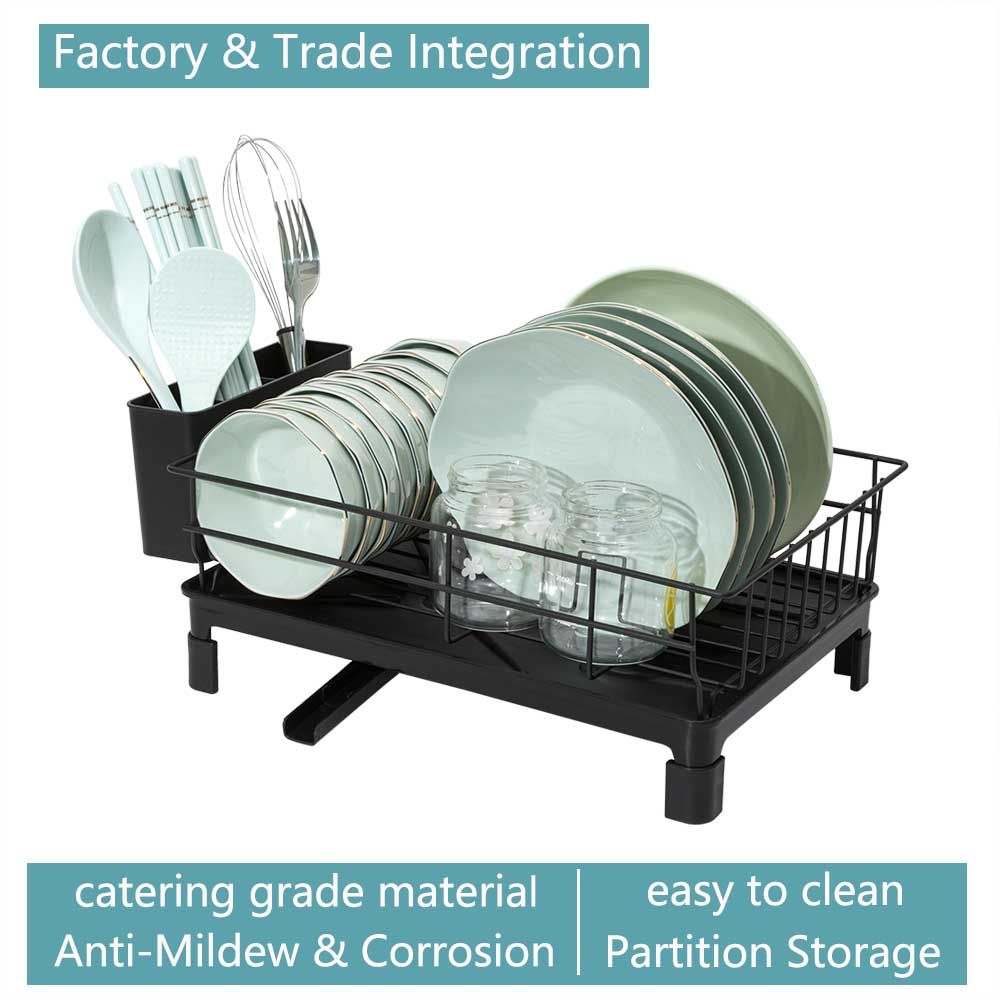 Kitchenware Storage Rack with Cutting Board Holder Drain Tray Rack Kitchen Dish Rack