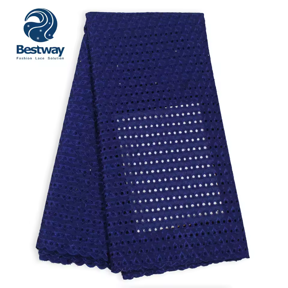 Bestway Hot Selling 100% Cotton Polish Lace Swiss Voile Lace With Stones Lace For Men Sl0489