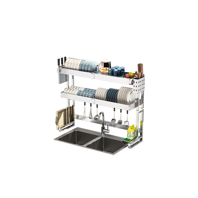 Wholesale Kitchen Telescopic Bowl Rack Chopsticks Dish Drain Rack