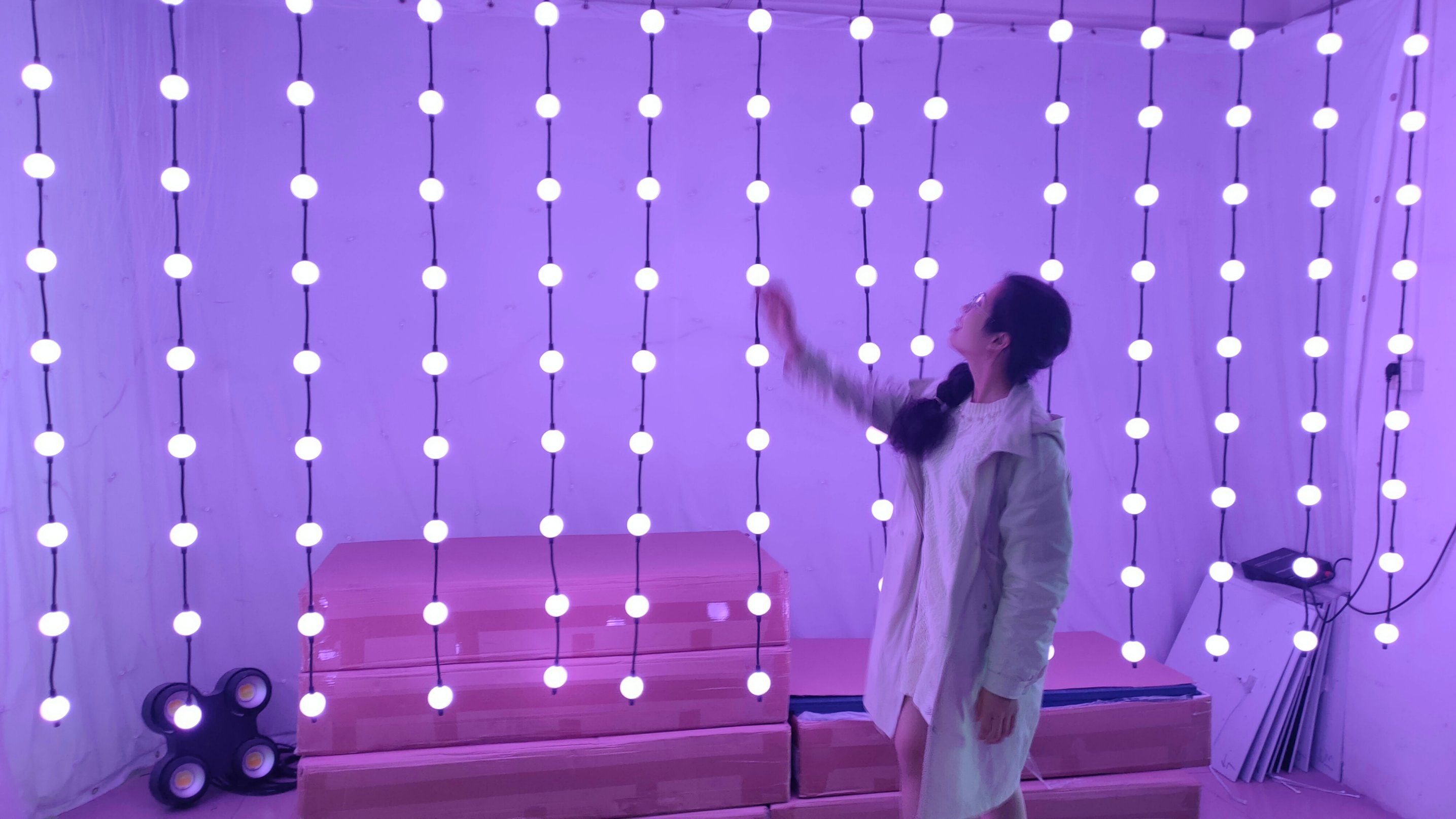 3D Ball String Full Color LED Stage Curtain Effect Light for Decoration