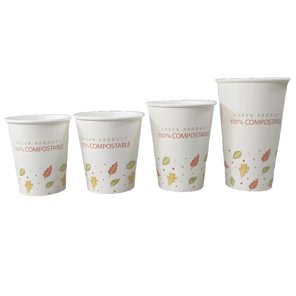 Biodegradable Disposable Logo Design Printed 6/7/8/10/12/16oz Single Double Wall Hot Drinking Coffee Paper Cups With Lids