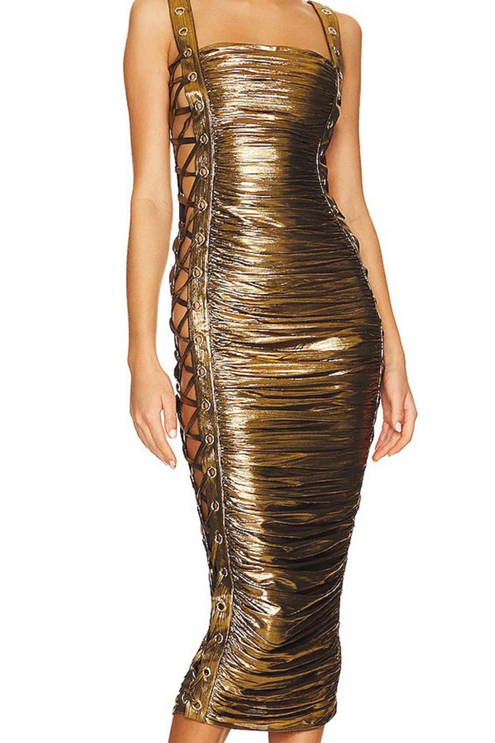 Brown Sling Tube Top Ladies Dress Backless Customize Beautiful New Design Bodycon Dress