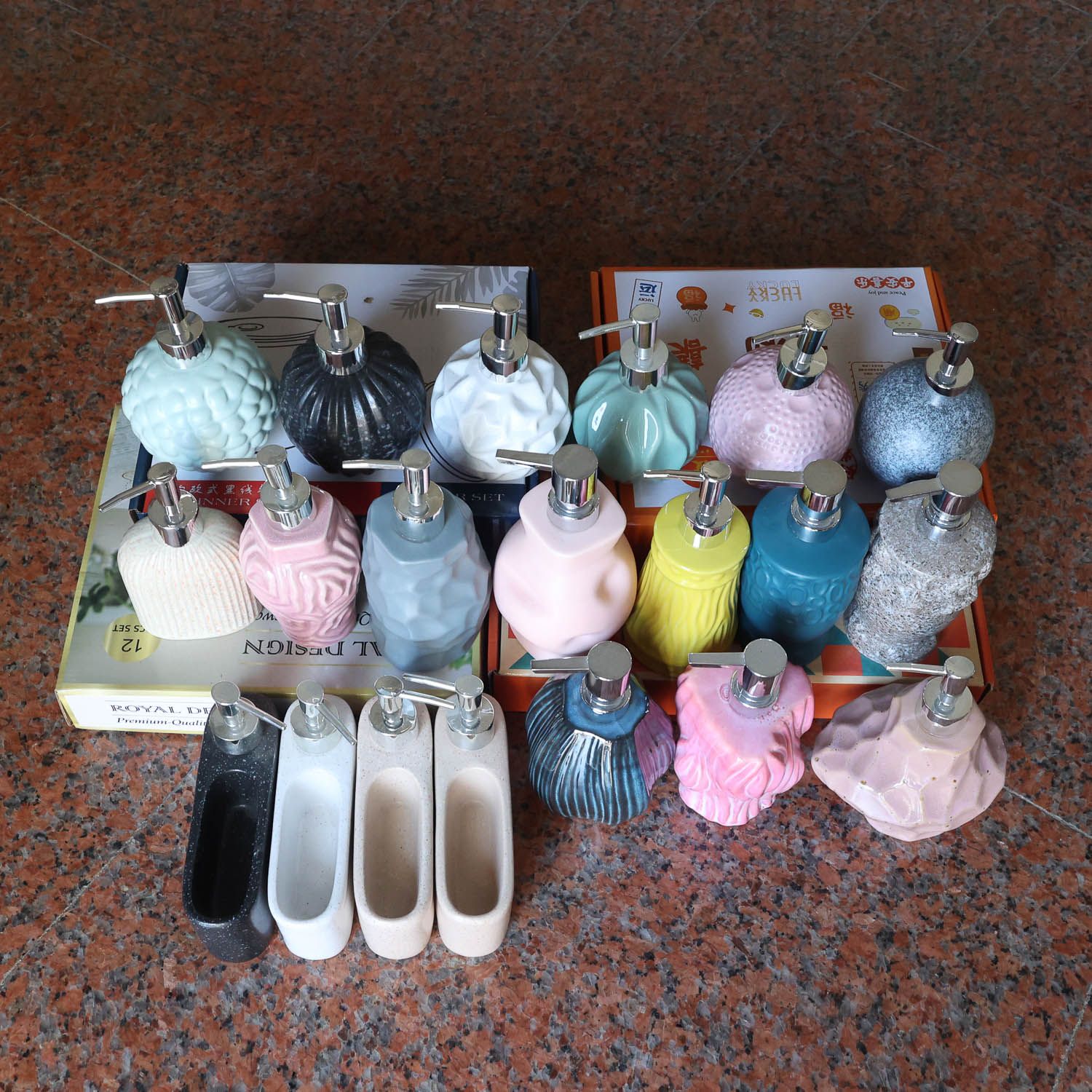 Soap Dispenser Ceramic Hand Dish Soap Dispenser Bathroom Refillable Liquid Hand