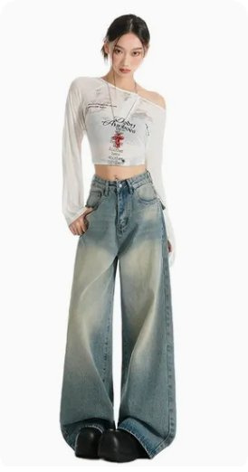 Fashion Pants Designer Brand High Quality Women Jeans Unisex Washed Straight Worn Cracked Jeans New Boys Trousers