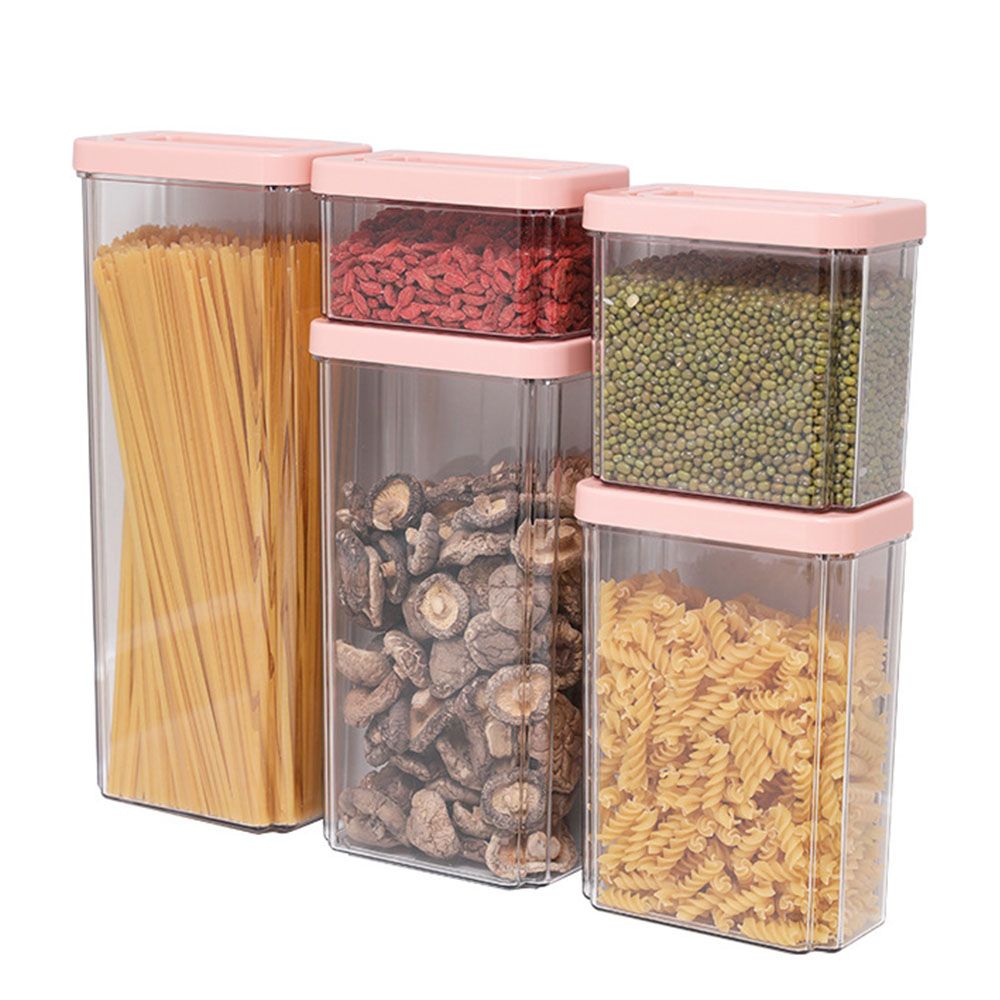Airtight Food Storage Container Set Clear Plastic Kitchen and Pantry Organization