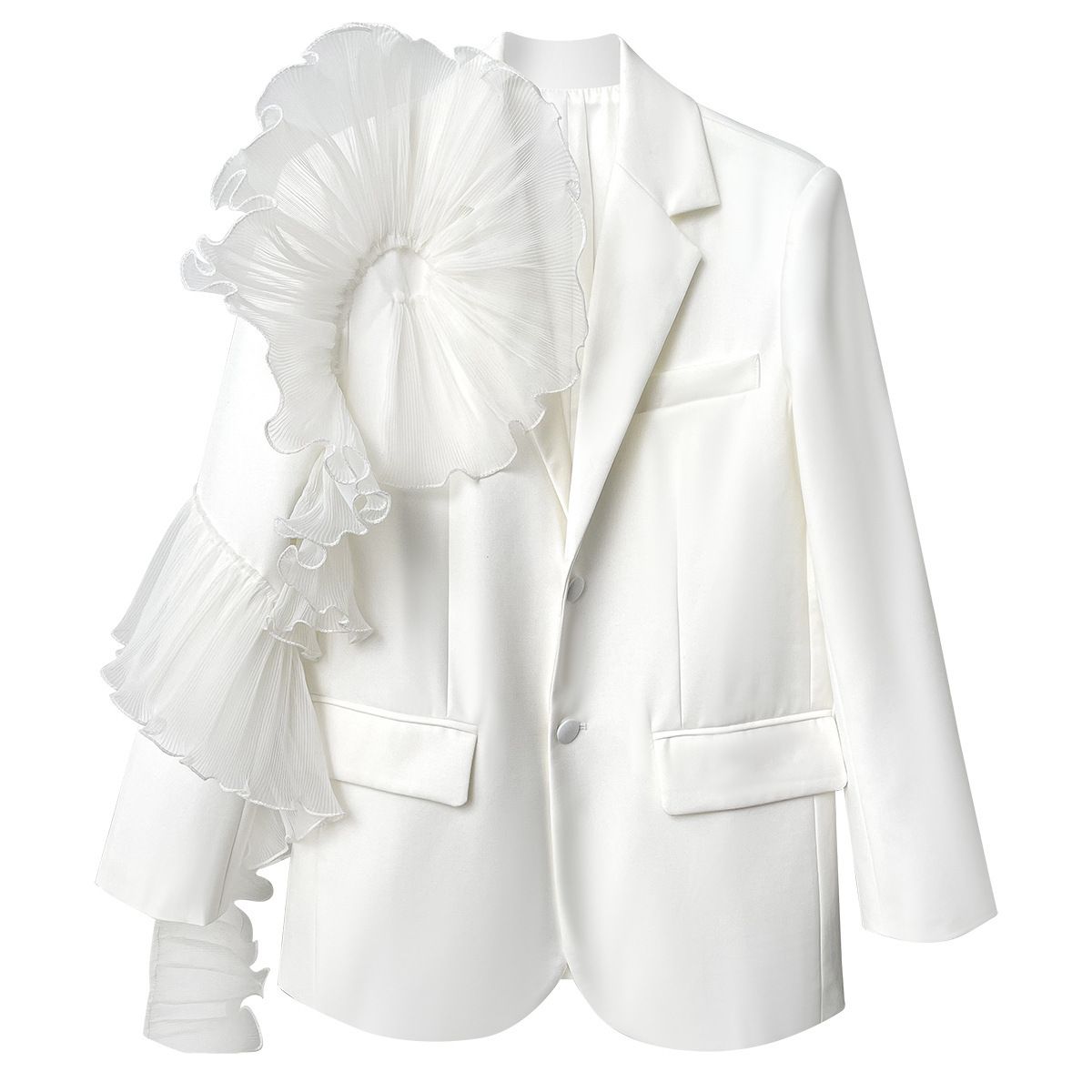Trendy Brand Heavy Industry Niche Top Ruffled Sleeve Blazer