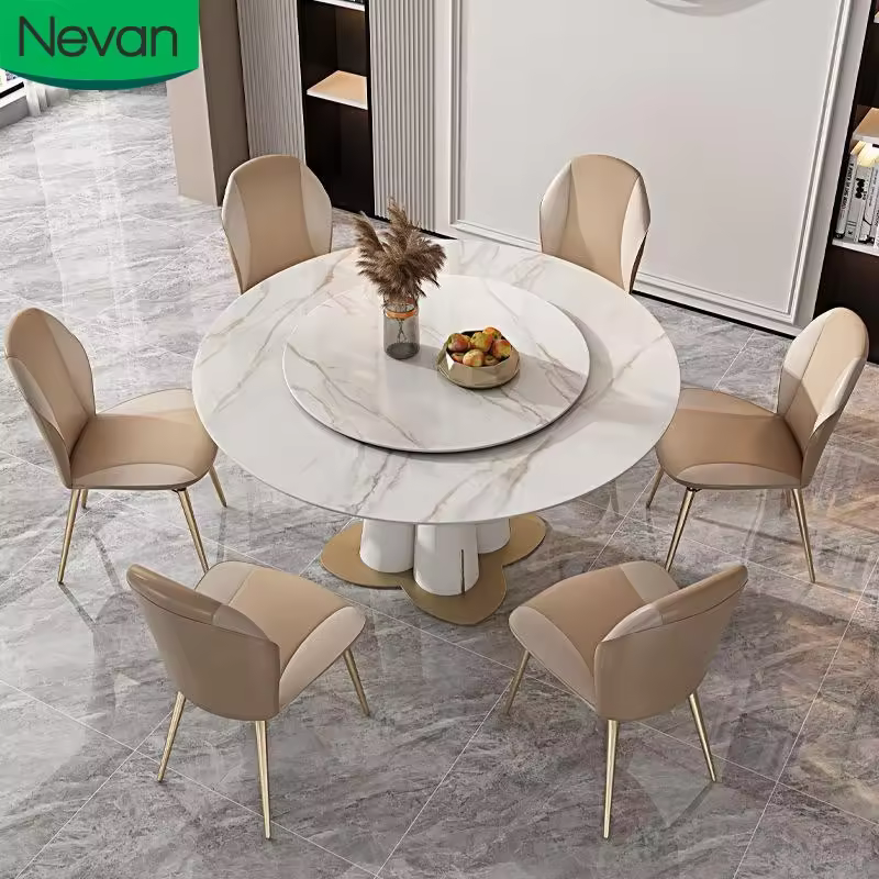 Dining Room Furniture Wholesale Price Latest Design Luxury Modern Golden Stainless Steel Italian Dining Table Set With Chairs