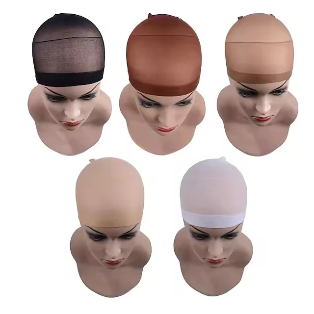 Hairdressing Tools High Elastic Wig Net Wig Wearing Headgear Flesh Color Black Hairdressing Tools 2 Sets Wig Cap