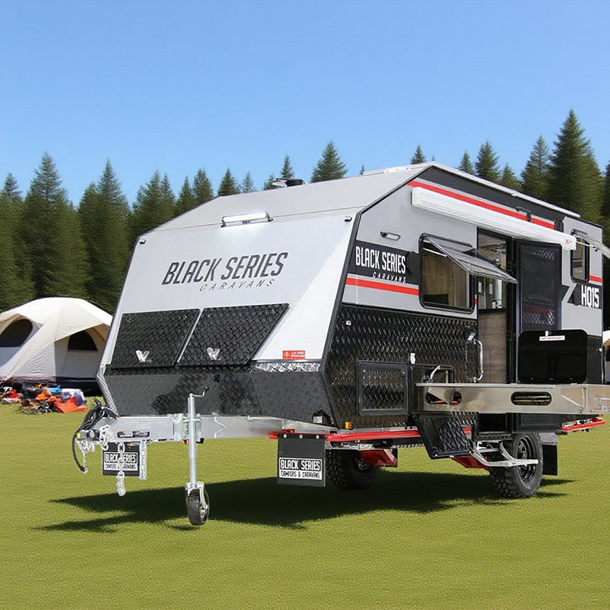 Best Hq15 Large Size 4 Person Family Aluminum Travel Trailer Travels Luxury Motorhome 4X4 Trailer RV