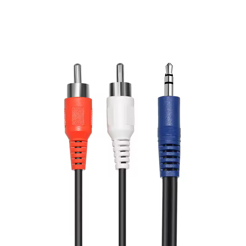 Ready To Ship 3.5mm To 2rca Aux Cable Rca Audio Cable Male To Male Av Splitter Cable