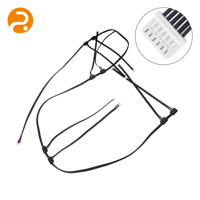 Terminal*2PCS to Jst Zhr 6phsg*8PCS, Black, 1900mm Wire Harness