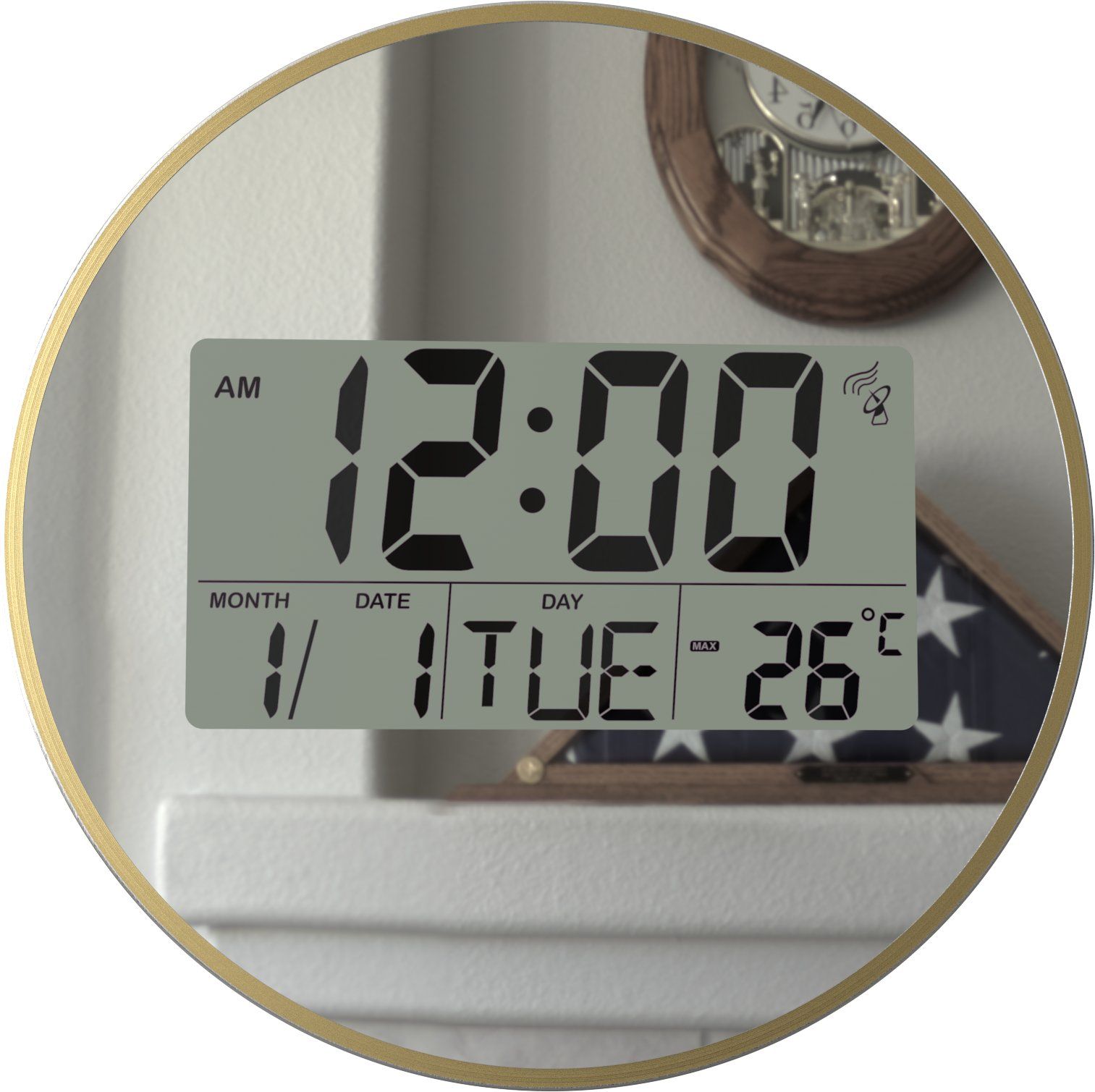 LCD Table Digital Radio Controlled Clock for Home Decor