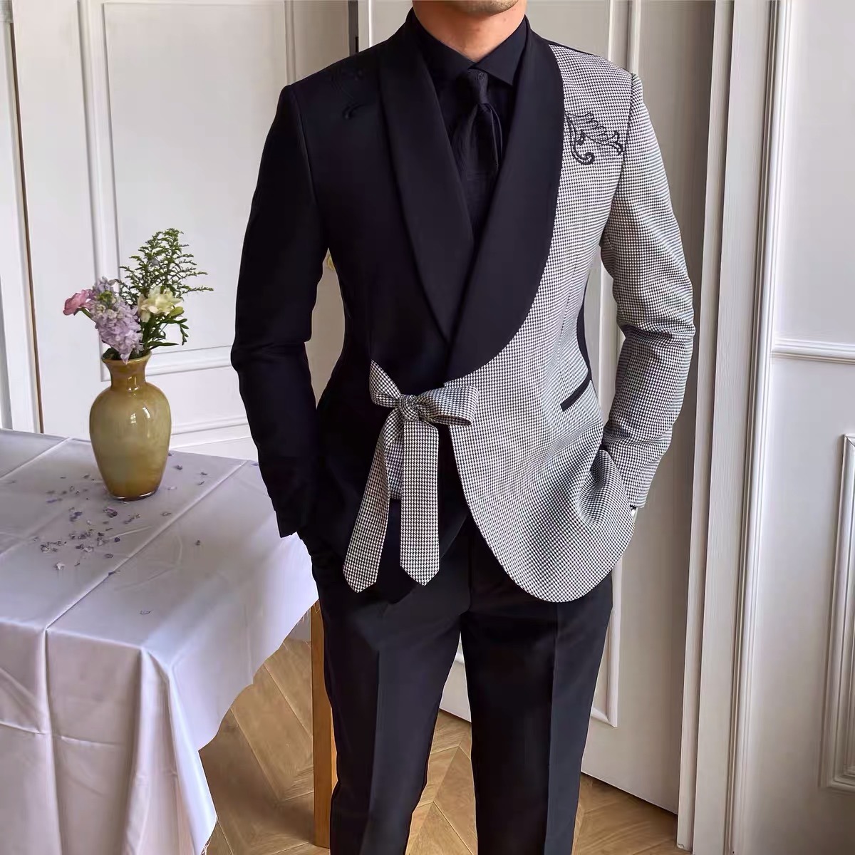 High Quality Classic Grooms Men Suit Wedding Blazer Pants Set Men Formal