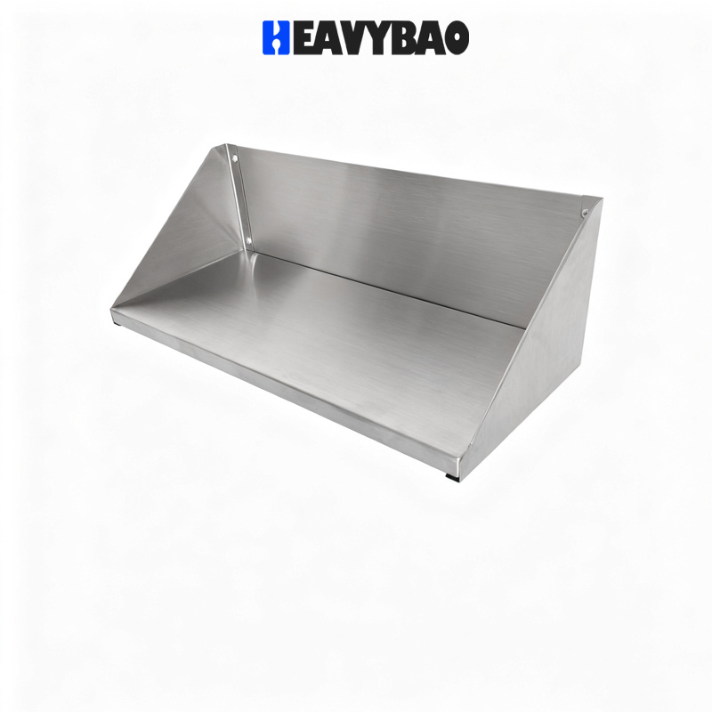 Heavybao Sample Commercial Kitchen Utensils Metal Spice Floating Shelf Rack with Backsplash