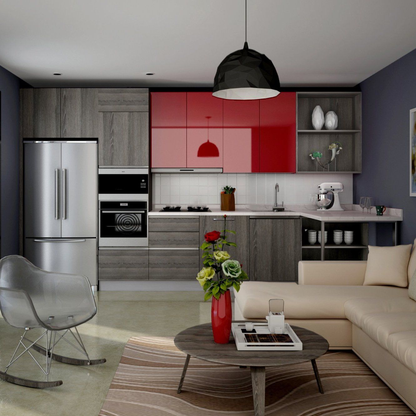 Guangzhou Manufacturer Laminate Wholesale Modular Home Furniture Wooden Storage Modern American Flat Pack Hutch Kitchen Cabinets