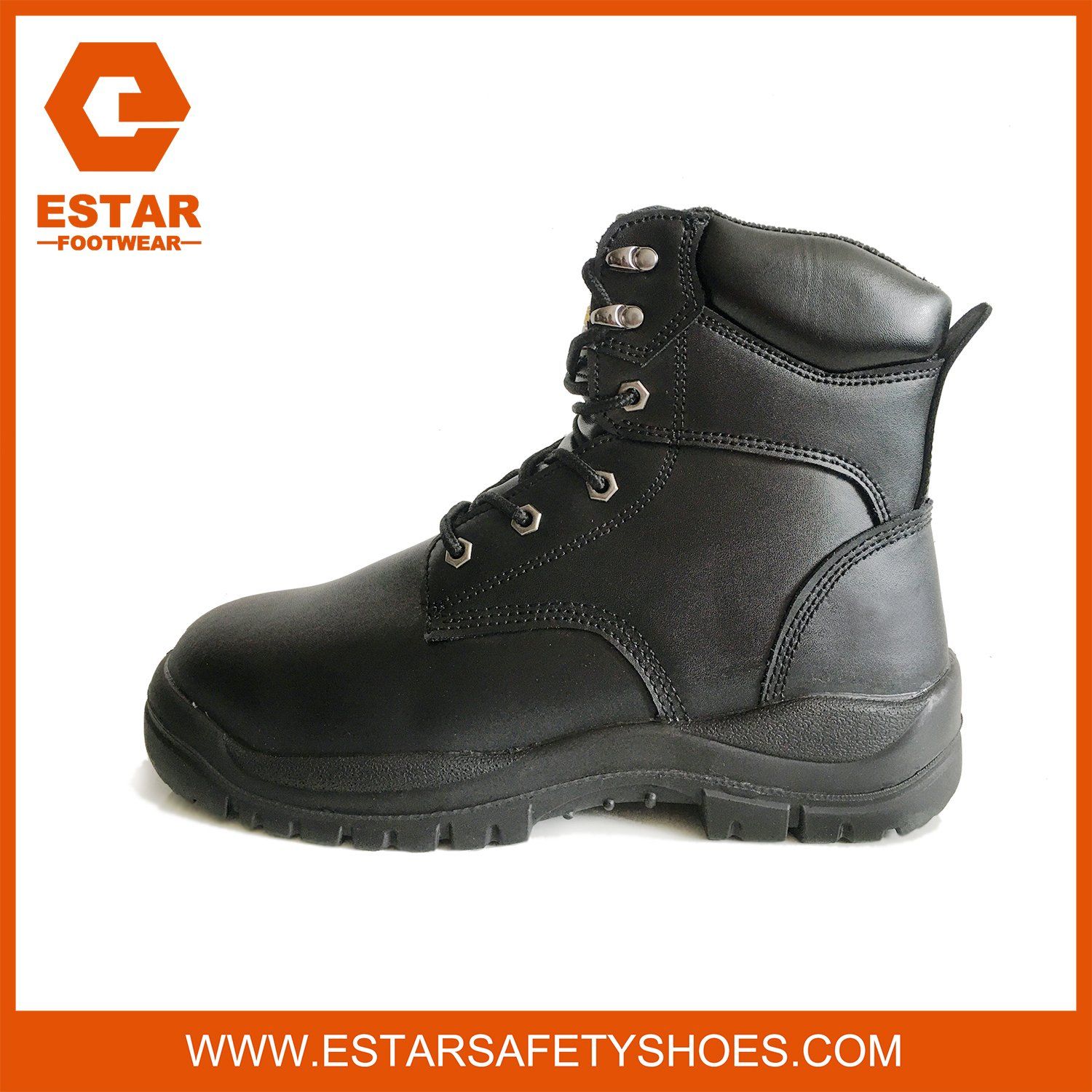 Steel Toe Safety Shoes and Industrial Safety Boots with Action Leather Upper