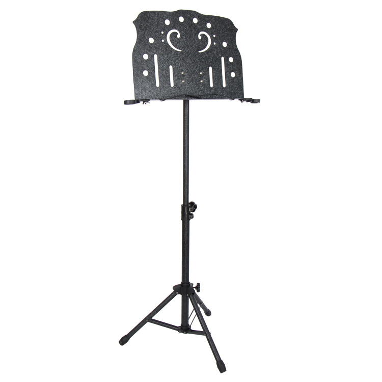 Wholesale Music Stand with Microphone Holder Hook Hanger Aluminum Alloy Tripod Sheet Music Stand Foldable Music Book Stand