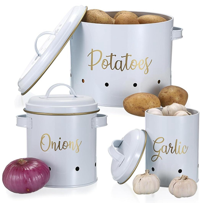 Storage Containers for Kitchen Pantry Garlic Vegetable Organizer Bin Set with Lid