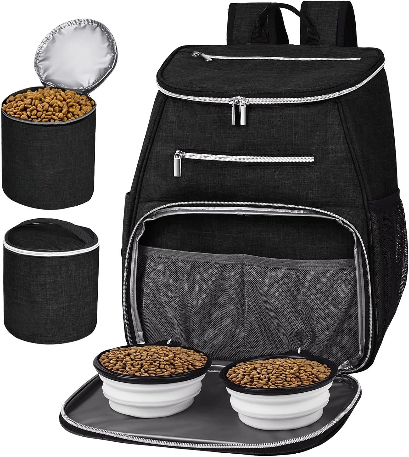 The Original Doggy Bag-Complete Dog Travel Bowl Bag for Supplies with 2 BPA-Free Travel Dog Bowls & 2 Food Containers-Traveling Kit for Road Trips, Camping