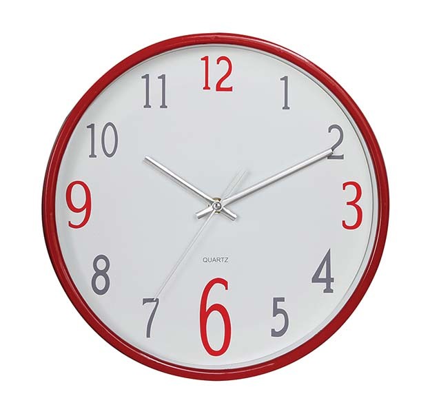 Small Round Simple Fashion Red Color Quartz Wall Clock