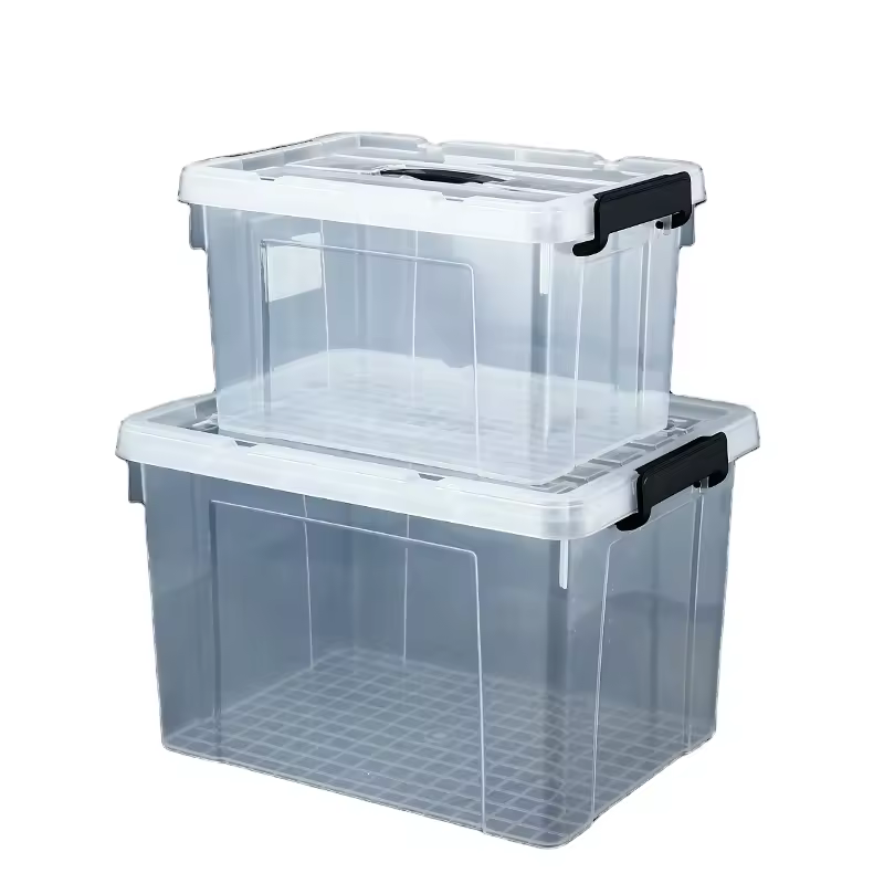 2025 Best-selling Customizable Bpa-free Transparent Plastic Storage Containers Stackable Home Organizers Handles Lids Wholesale