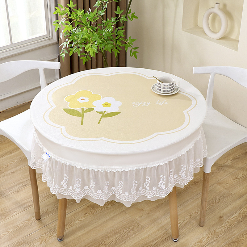 2024 Latest Waterproof High-Temperature Resistant Circular Thickened Eco-Friendly Tablecloth for Home
