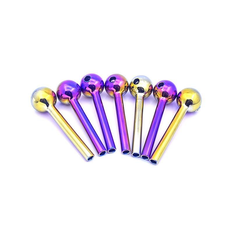 Nano Plating Pyrex Glass Oil Burner Pipe Electroplated Tube Nail Tips 12cm